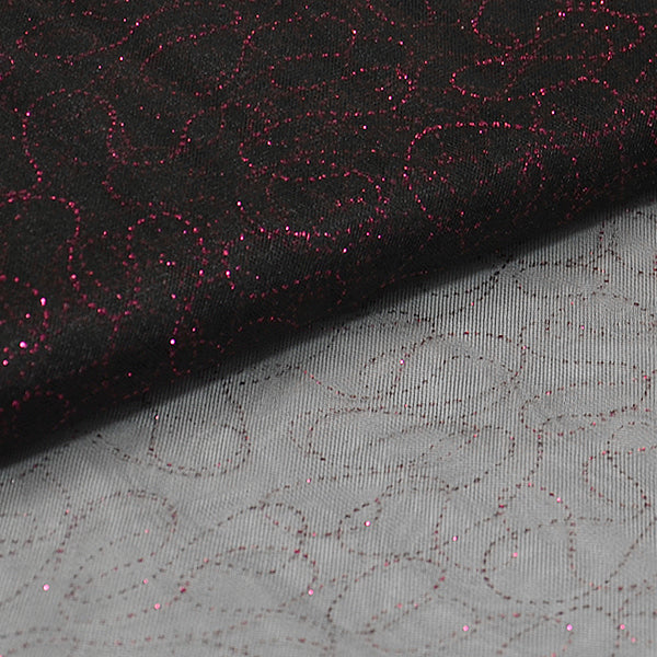 Premium Glitter Curves Tulle Fabric Bolt of 54" X 25 Yards Tulle