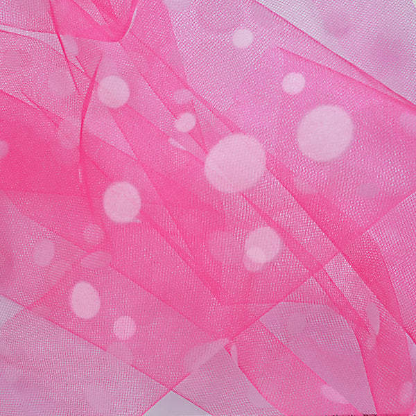 Premium Flocked Polka Dot Tulle Fabric Bolt of 54" X 25 Yards Tulle
