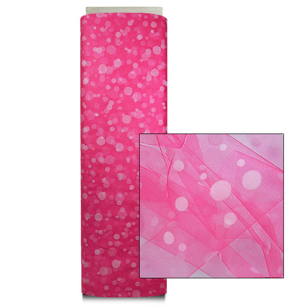 Premium Flocked Polka Dot Tulle Fabric Bolt of 54" X 25 Yards Tulle