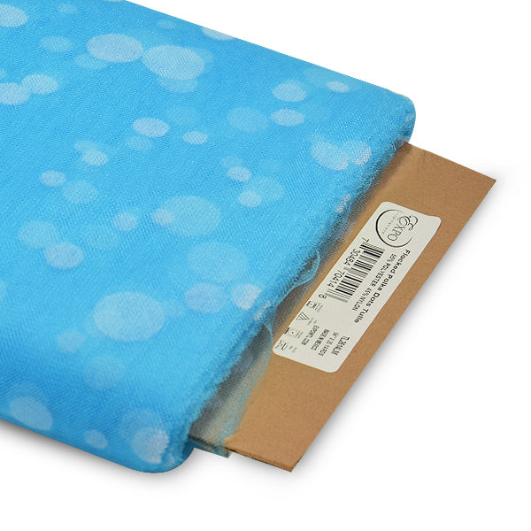 Premium Flocked Polka Dot Tulle Fabric Bolt of 54" X 25 Yards Turquoise Tulle