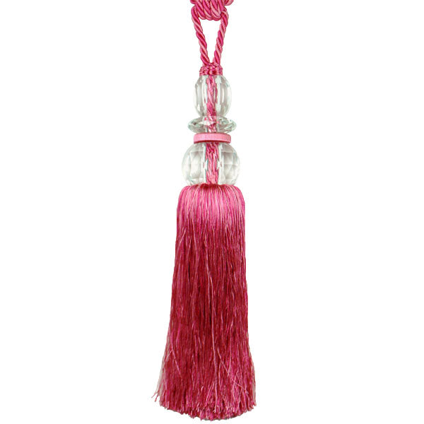 Ashley Glass Finial Tieback Fuchsia Multi Bargain Basement