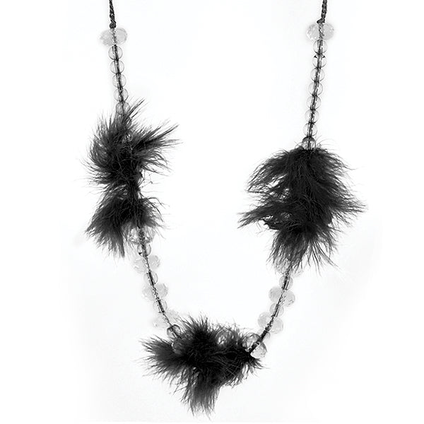 Charisse Feather/Bead Tieback Black Tassels and Tiebacks