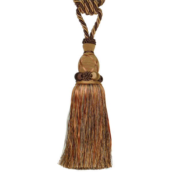 Briana Fiber/Ribbon Tassel Tieback Brown Cinnamon