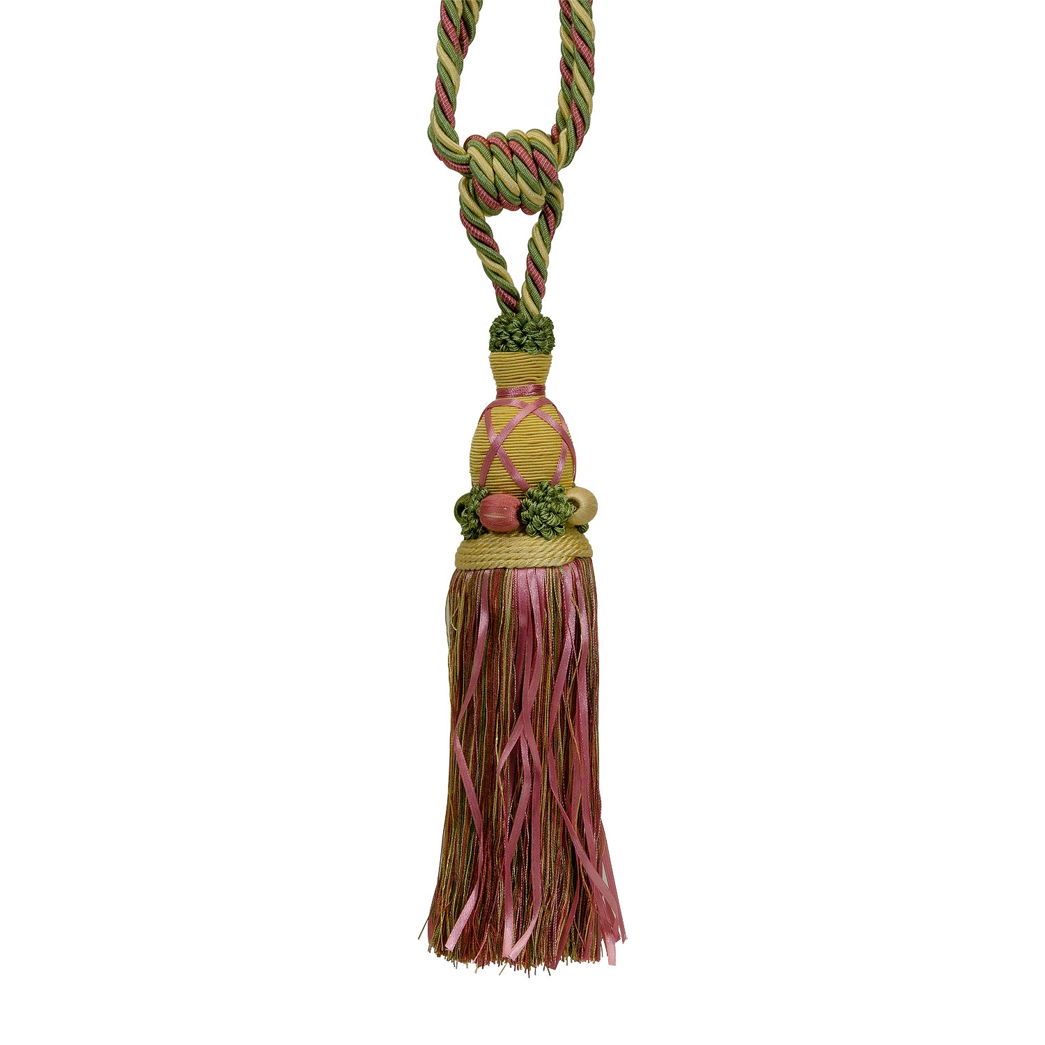 Briana Fiber/Ribbon Tassel Tieback Yellow Multi