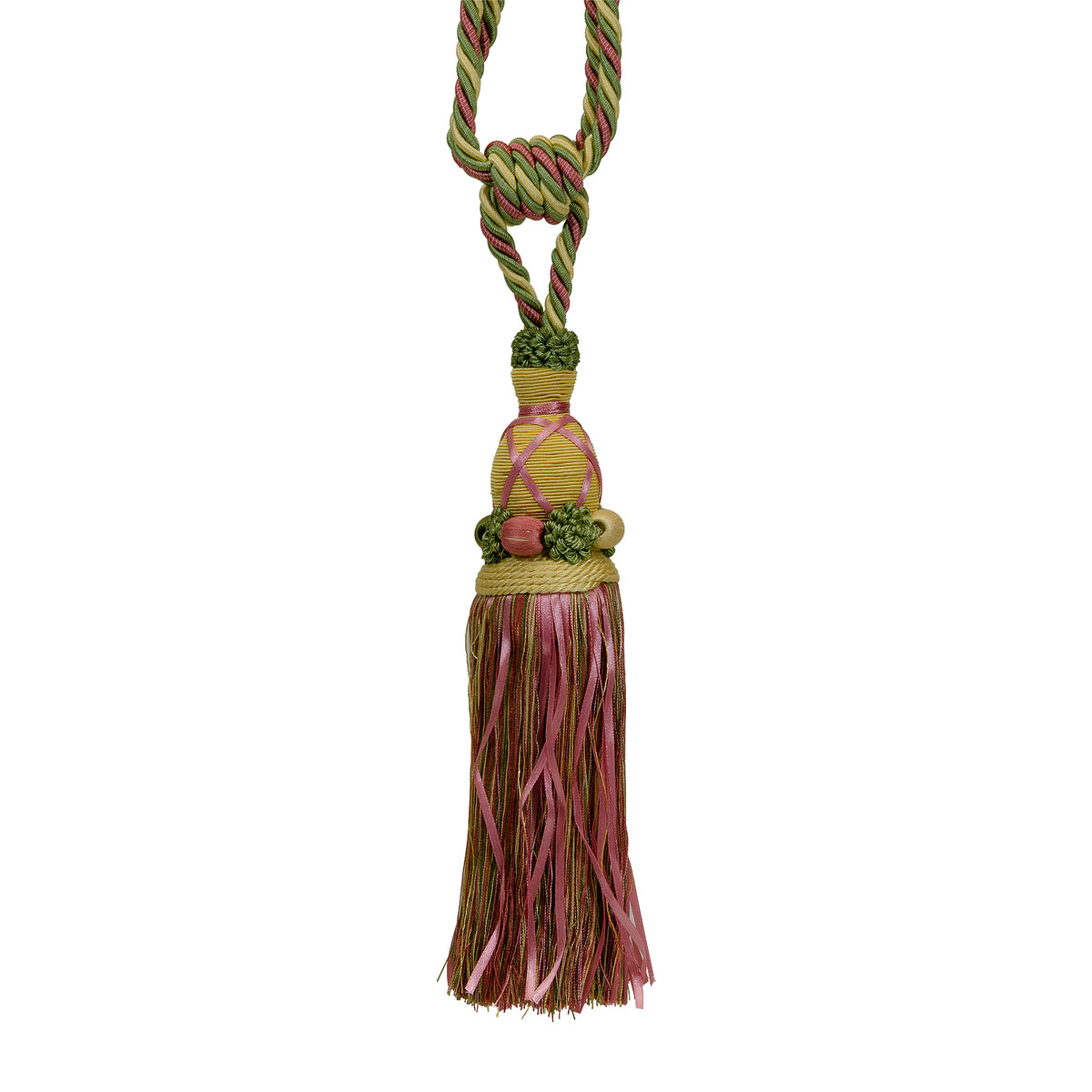 Briana Fiber/Ribbon Tassel Tieback Yellow Multi