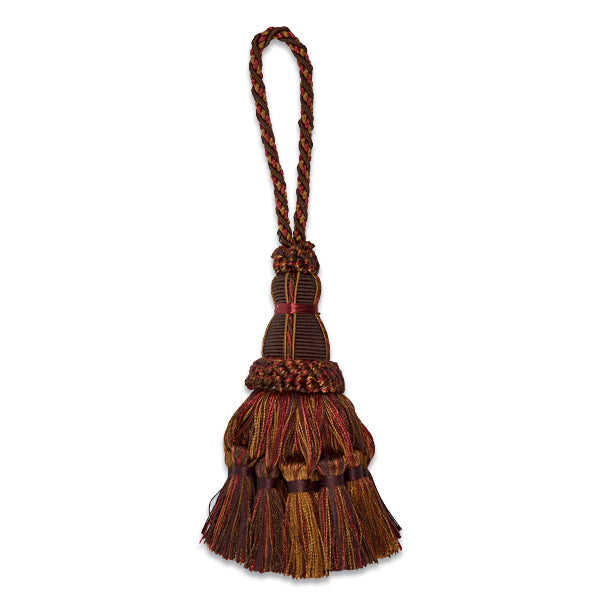 Ciara Fiber Tassel 5 1/4" Chocolate Multi Tassels and Tiebacks