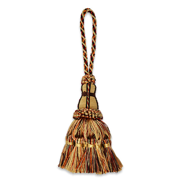 Ciara Fiber Tassel 5 1/4" Gold Multi Tassels and Tiebacks