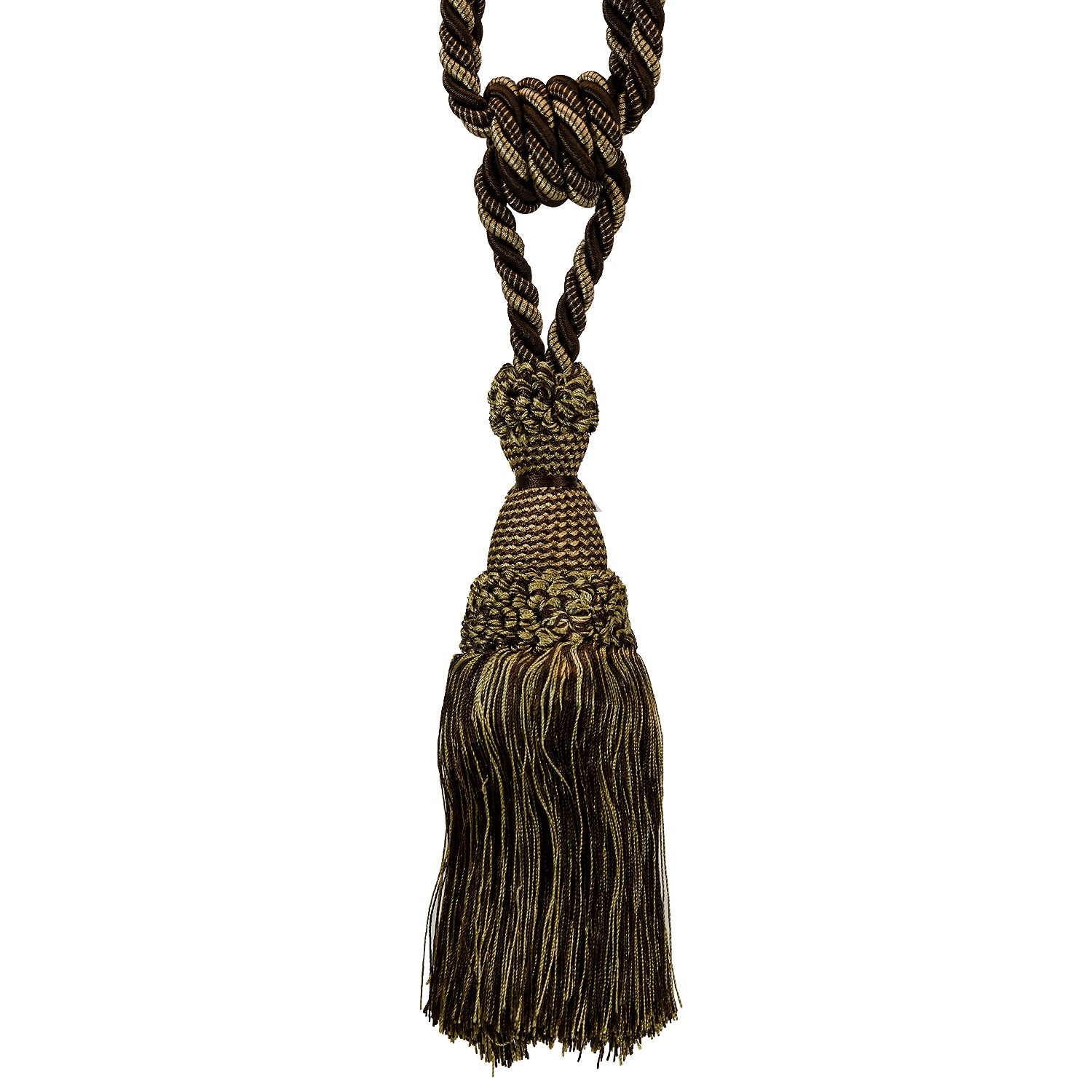 Conso Monty Fiber Tieback Tassel Dark Brown Multi Tassels