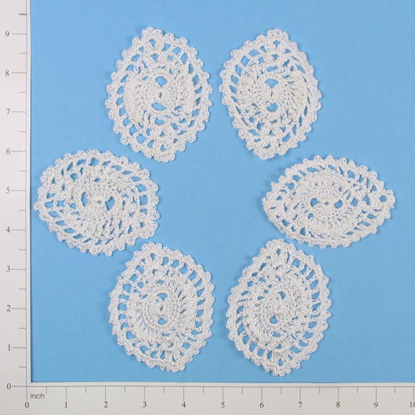 Gwendolyn Crochet Accents - Pack of 6 pieces - White Doilies