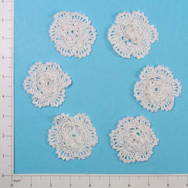 Heather Crochet Accents - Pack of 6 pieces - Ivory Appliques