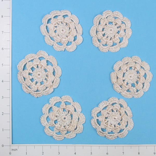 Clara Crochet Accents - Pack of 6 pieces - Ivory Appliques