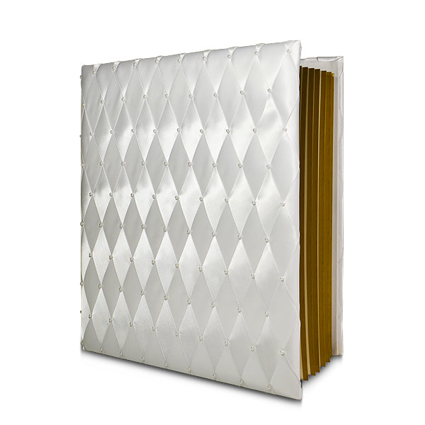 Brenna Woven Ribbon Bridal/Wedding Photo Album - White Bridal