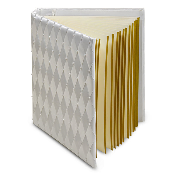 Brenna Woven Ribbon Bridal/Wedding Photo Album - White Bridal