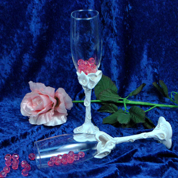 Calla Lilly Goblet Set 2 pc - White Bridal
