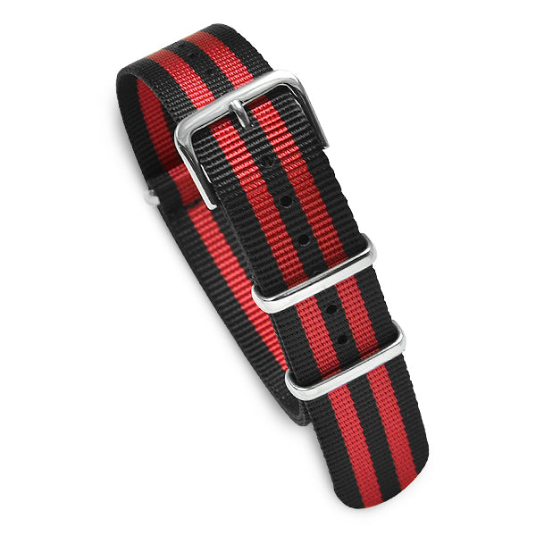 Military MoD Nylon Watch Strap (Black/Red) Accessories