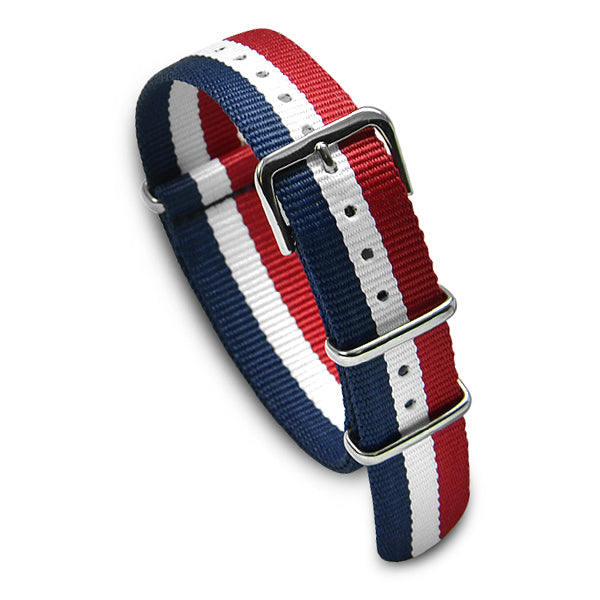 Military MoD Nylon Watch Strap (Red/White/Blue) Accessories