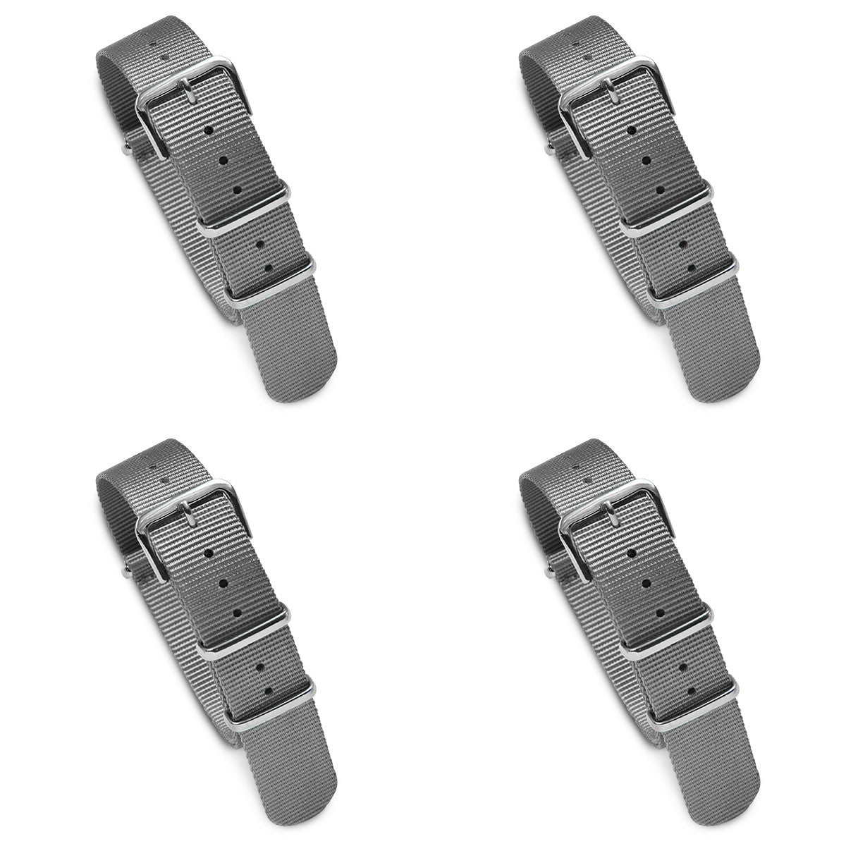 Value Pack of 4 Military MoD Nylon Watch Strap (Gray) 18mm Watch Straps