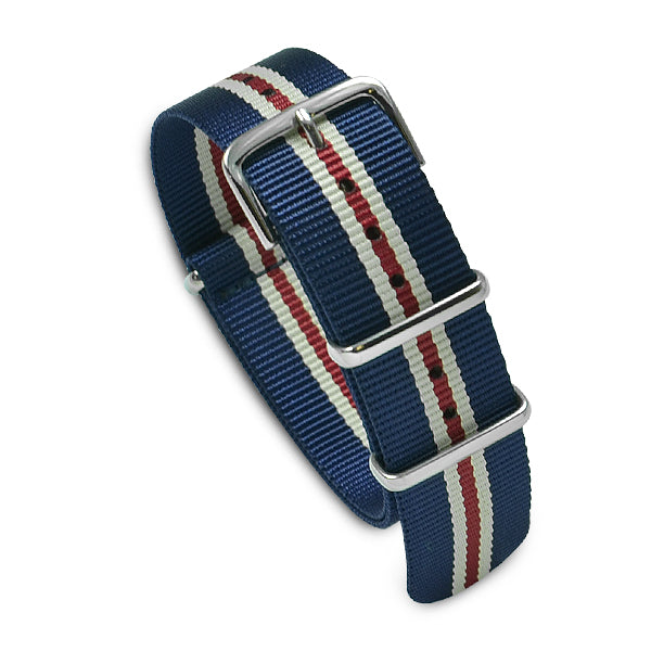 Military MoD Nylon Watch Strap (Navy/White/Red) 20mm Watch Straps