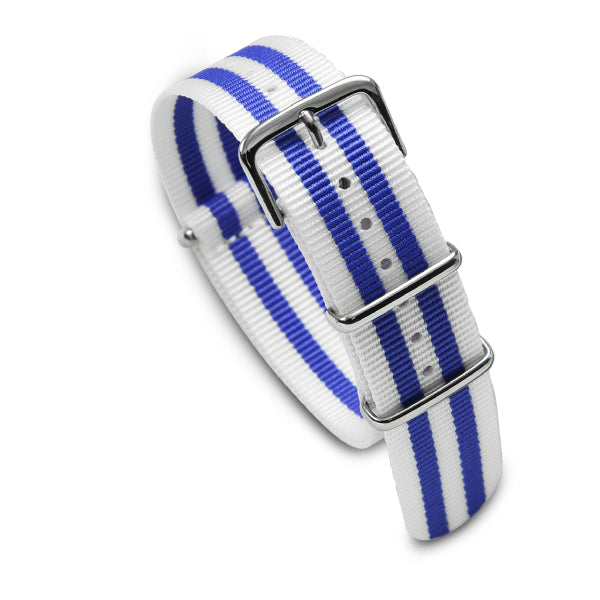 Military MoD Nylon Watch Strap (White/Blue) 20mm Watch Straps