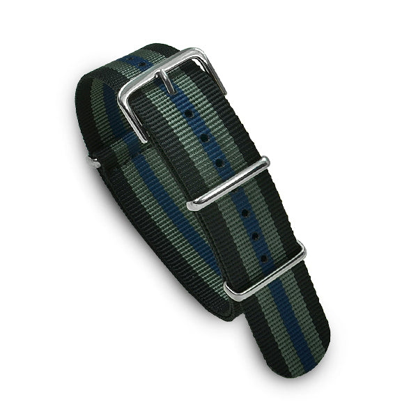 Military MoD Nylon Watch Strap (Black/Gray/Blue) 20mm Watch Straps