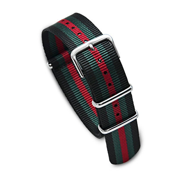 Military MoD Nylon Watch Strap (Black/Green/Red) 20mm Watch Straps