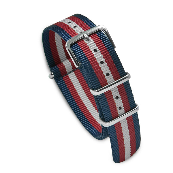 Military MoD Nylon Watch Strap (Navy/Red/Cream) 20mm Watch Straps