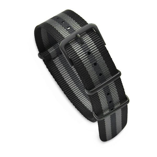 Military MoD Nylon Watch Strap PVD (Black/Gray) 20mm Watch Straps