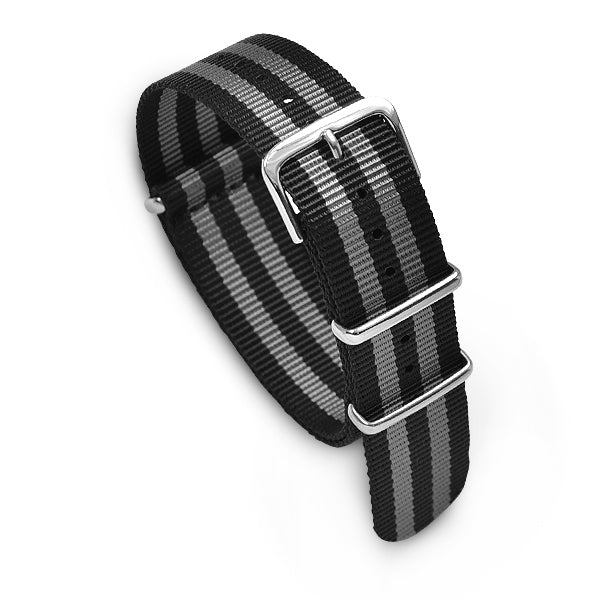 Military MoD Nylon Watch Strap (Black/Gray) 20mm Watch Straps