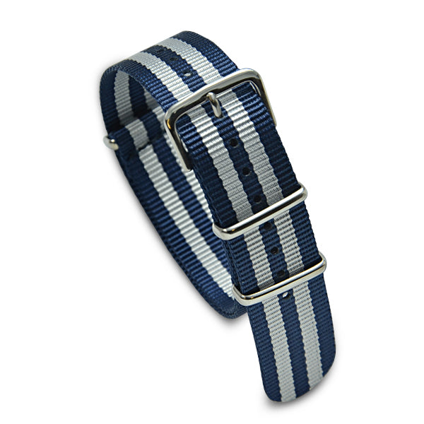 Military MoD Nylon Watch Strap (Navy/Silver) 20mm Watch Straps