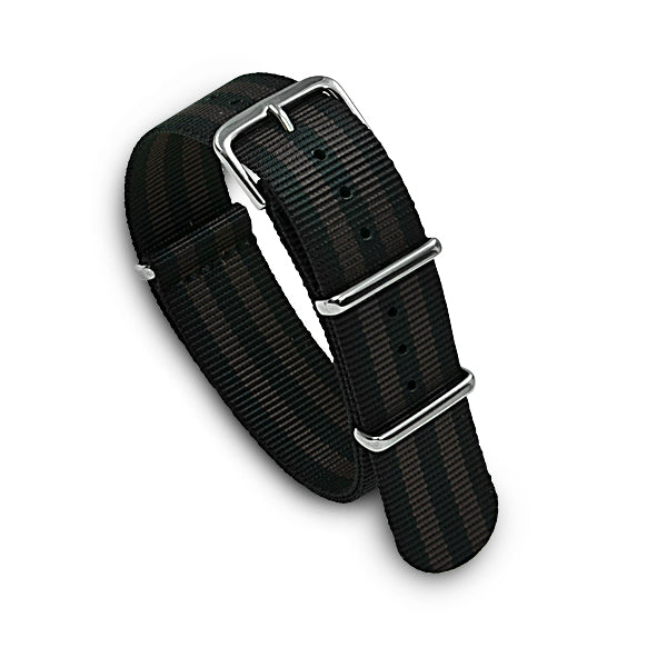 Military MoD Nylon Watch Strap (Black/Brown) 20mm Watch Straps