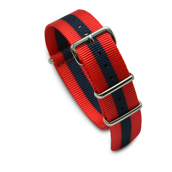20mm Military MoD Nylon Watch Strap - Red Black Watch Straps