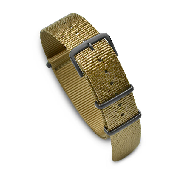 20mm Military MoD Nylon Watch Strap PVD - Army Khaki 20mm Watch Straps