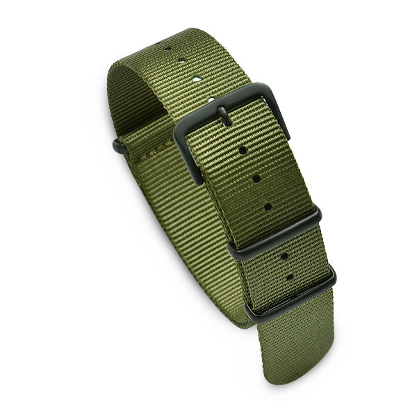 20mm Military MoD Nylon Watch Strap PVD - Army Green 20mm Watch Straps