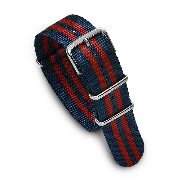 22mm Military MoD Nylon Watch Strap - Navy Red Watch Straps