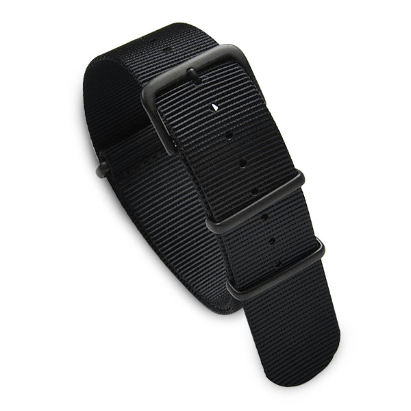 22mm Military MoD Nylon Watch Strap PVD - Black Watch Straps