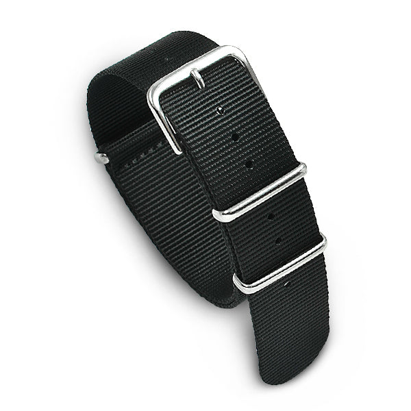 22mm Military MoD Nylon Watch Strap - Black Watch Straps