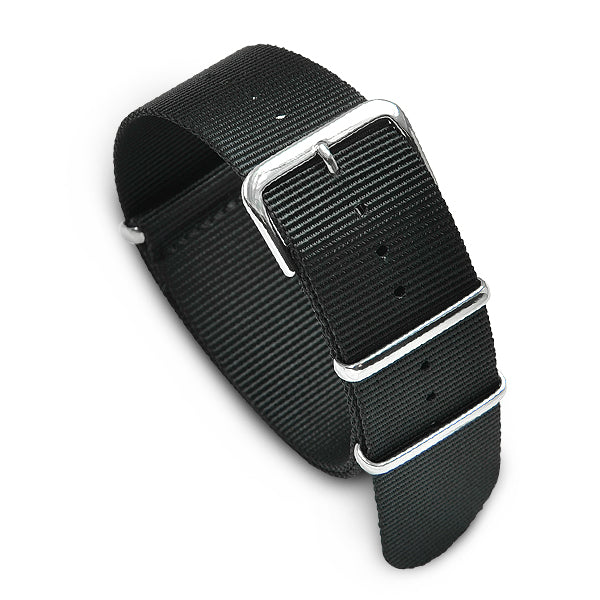 24mm Military MoD Nylon Watch Strap - Black Watch Straps