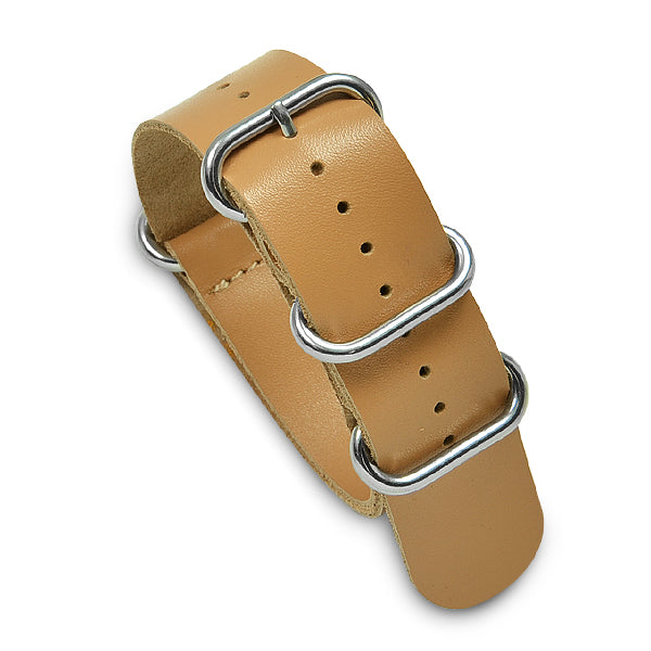 24mm Military MoD Leather Watch Strap - Light Brown Watch Straps