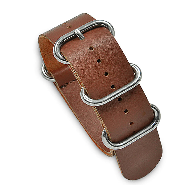 24mm Military MoD Leather Watch Strap - Brown 24mm Watch Straps