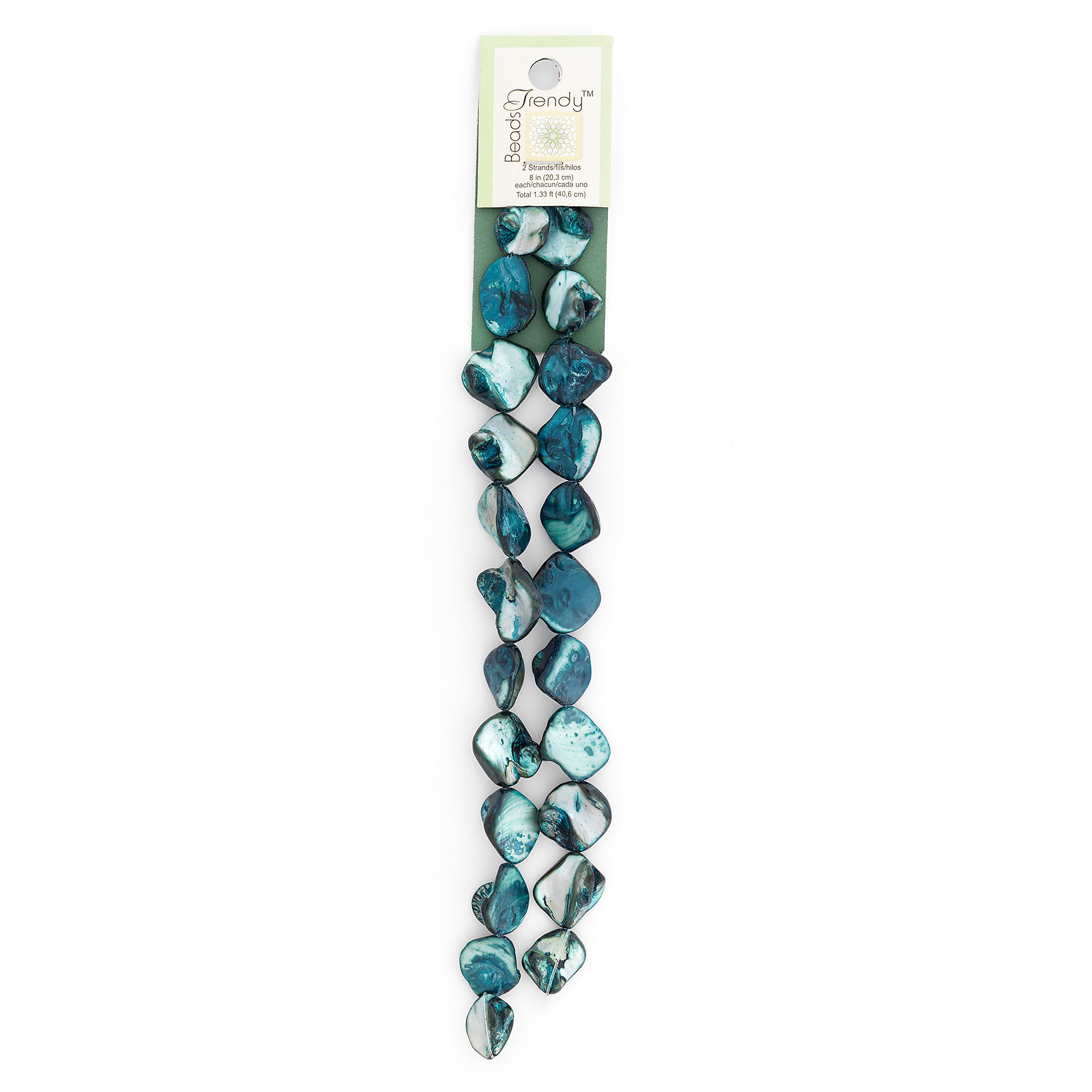Sea Shell Chunky Beads 12mm-18mm on 16" Strand (20-22 bds) Blue - Natural Shell & Pearl Beads