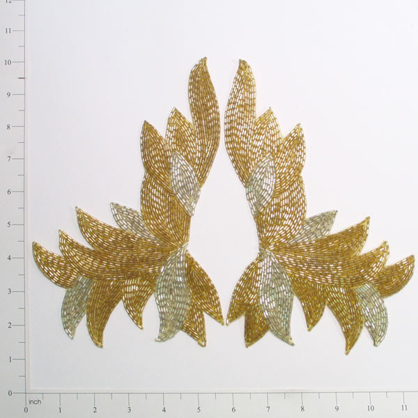 Palm Sequin Applique/Patch 2 Pack 9 1/4" x 8" Sequin & Beaded Appliques