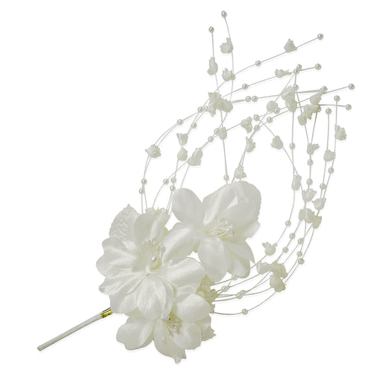 Vintage Bridal Flower with Pearl Cascade Ornament Spray