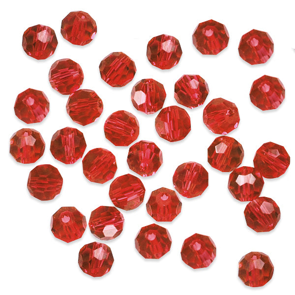 4mm Round 32 Faces Faceted Crystal Glass Beads Brush & Loop Fringe