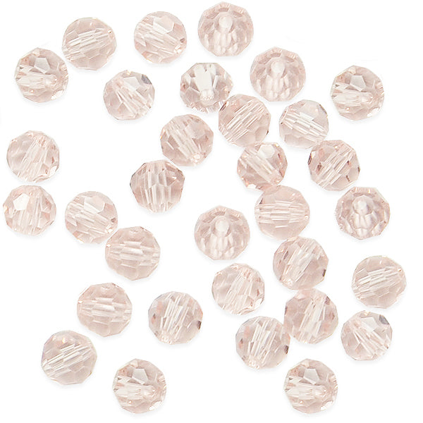 4mm Round 32 Faces Faceted Crystal Glass Beads