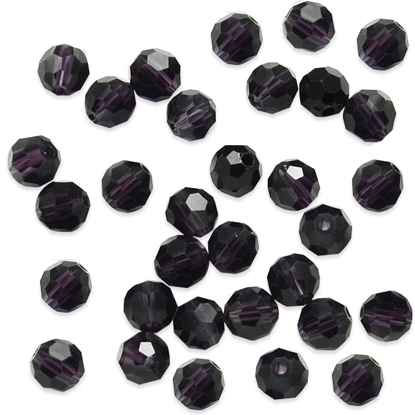 4mm Round 32 Faces Faceted Crystal Glass Beads