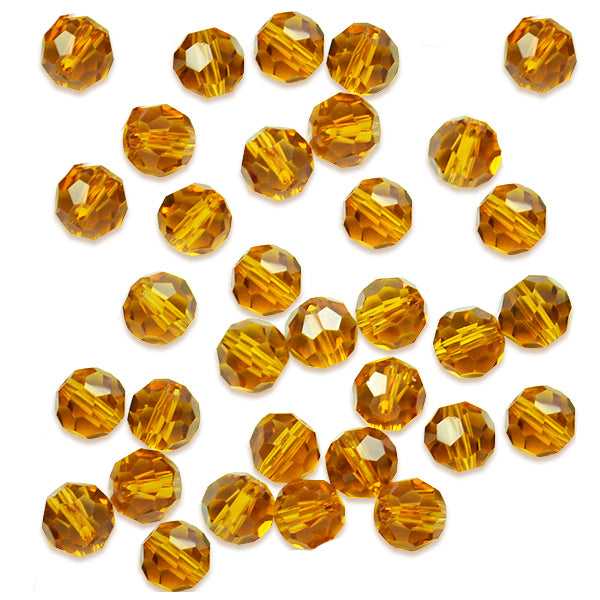 6mm Round 32 Faces Faceted Crystal Glass Beads