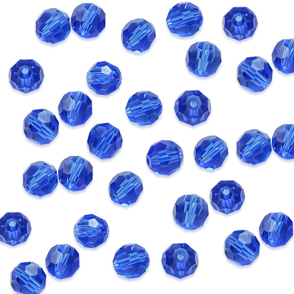 6mm Round 32 Faces Faceted Crystal Glass Beads