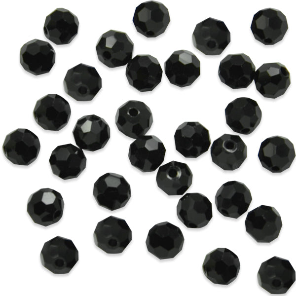 6mm Round 32 Faces Faceted Crystal Glass Beads