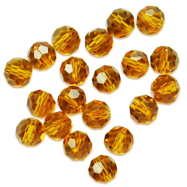 8mm Round 32 Faces Faceted Crystal Glass Beads