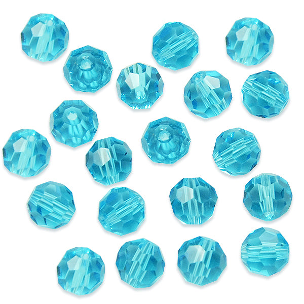 8mm Round 32 Faces Faceted Crystal Glass Beads